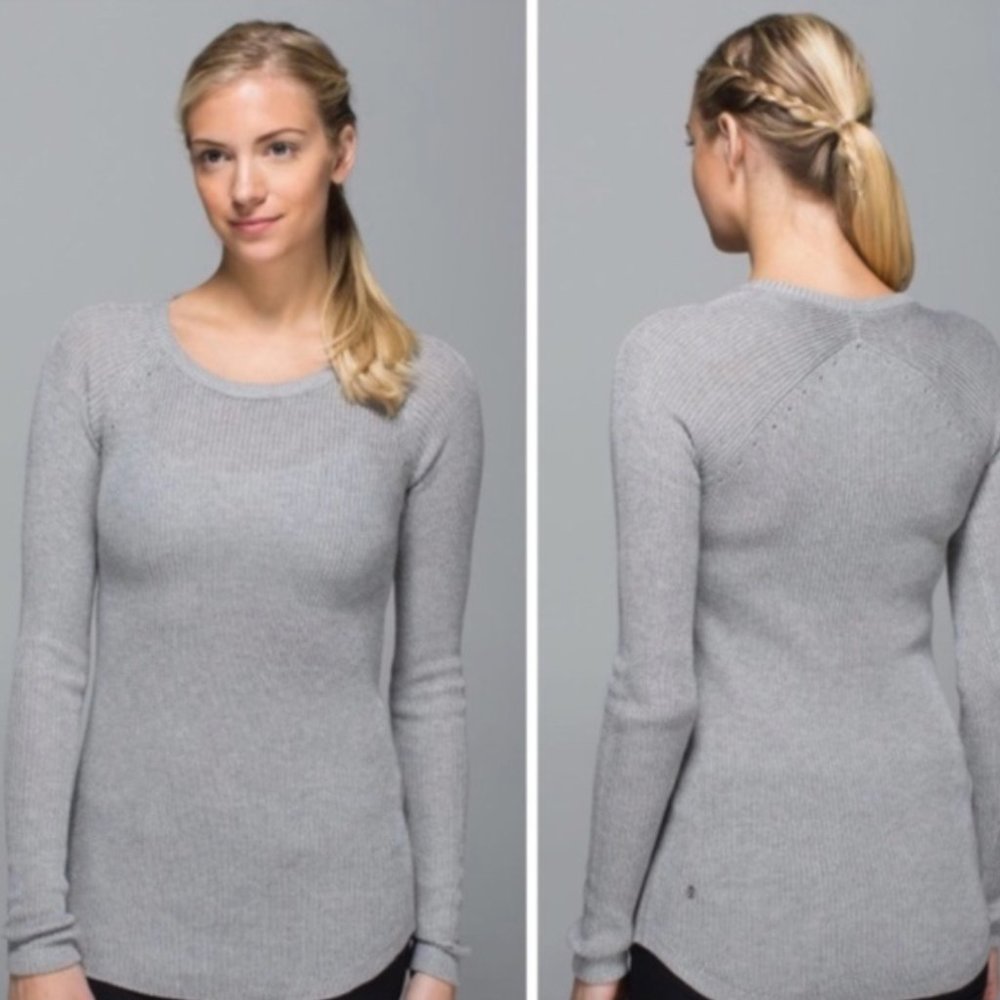 LULULEMON Cabin Yogi Long Sleeve Sweater Gray {T39}